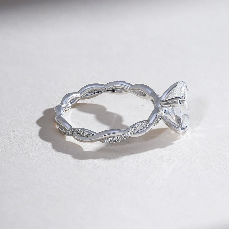 Classy Jewels 2 Ct Twisted Love Oval Solitaire Ring