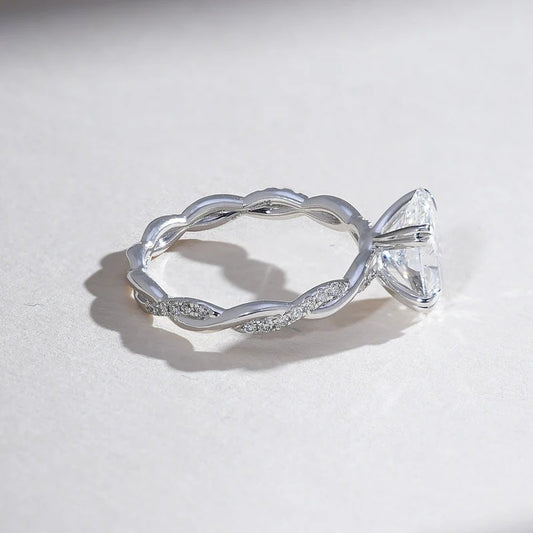 Classy Jewels 2 Ct Twisted Love Oval Solitaire Ring