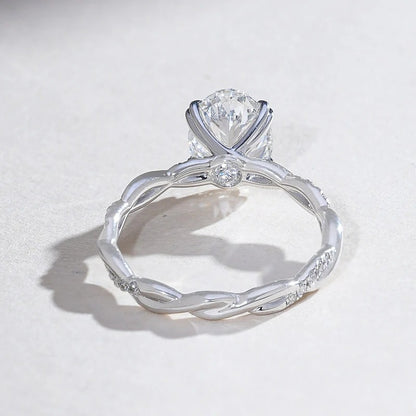 Classy Jewels 2 Ct Twisted Love Oval Solitaire Ring