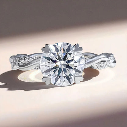 Classy Jewels Twisted Love 2 Ct Round Solitaire Ring (heart prongs)
