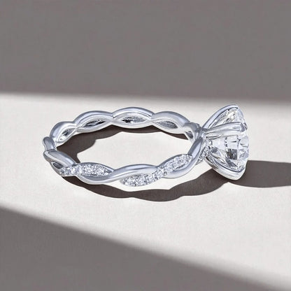 Classy Jewels Twisted Love 2 Ct Round Solitaire Ring (heart prongs)