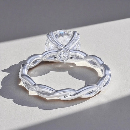 Classy Jewels Twisted Love 2 Ct Round Solitaire Ring (heart prongs)