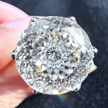 Classy Jewels Portuguese Cut 4 Carat Big Rock Solitaire Ring