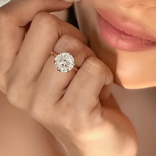 Classy Jewels Portuguese Cut 4 Carat Big Rock Solitaire Ring