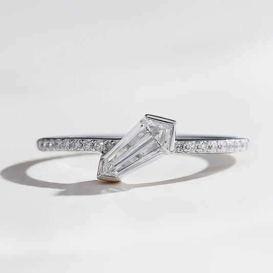 Classy Jewels 0.5 Ct Aria in Shield Solitaire Promise Ring