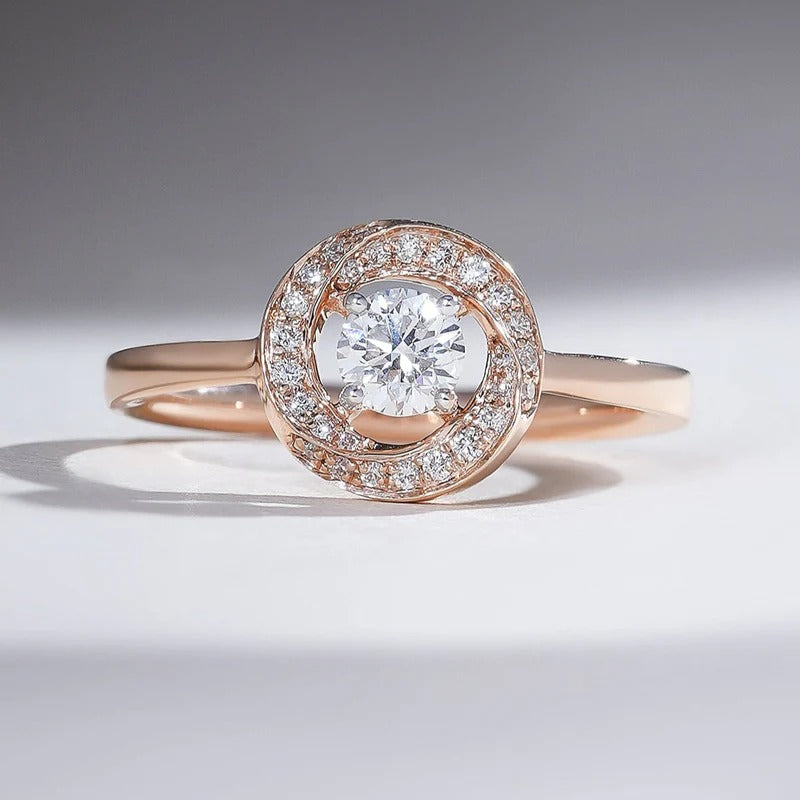 Classy Jewels 0.3 Ct Isla Halo Solitaire Promise Ring