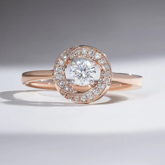 Classy Jewels 0.3 Ct Isla Halo Solitaire Promise Ring