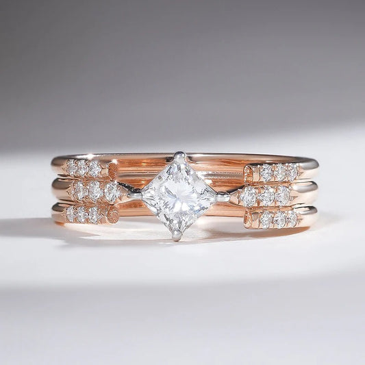 Classy Jewels 0.5 Ct Princess Triple Band Ring