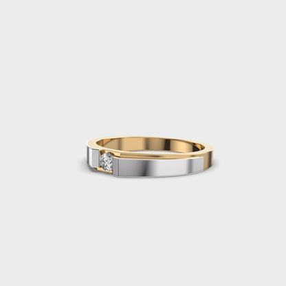 Classy Jewels Band Of Valour Dual Tone Diamond Ring