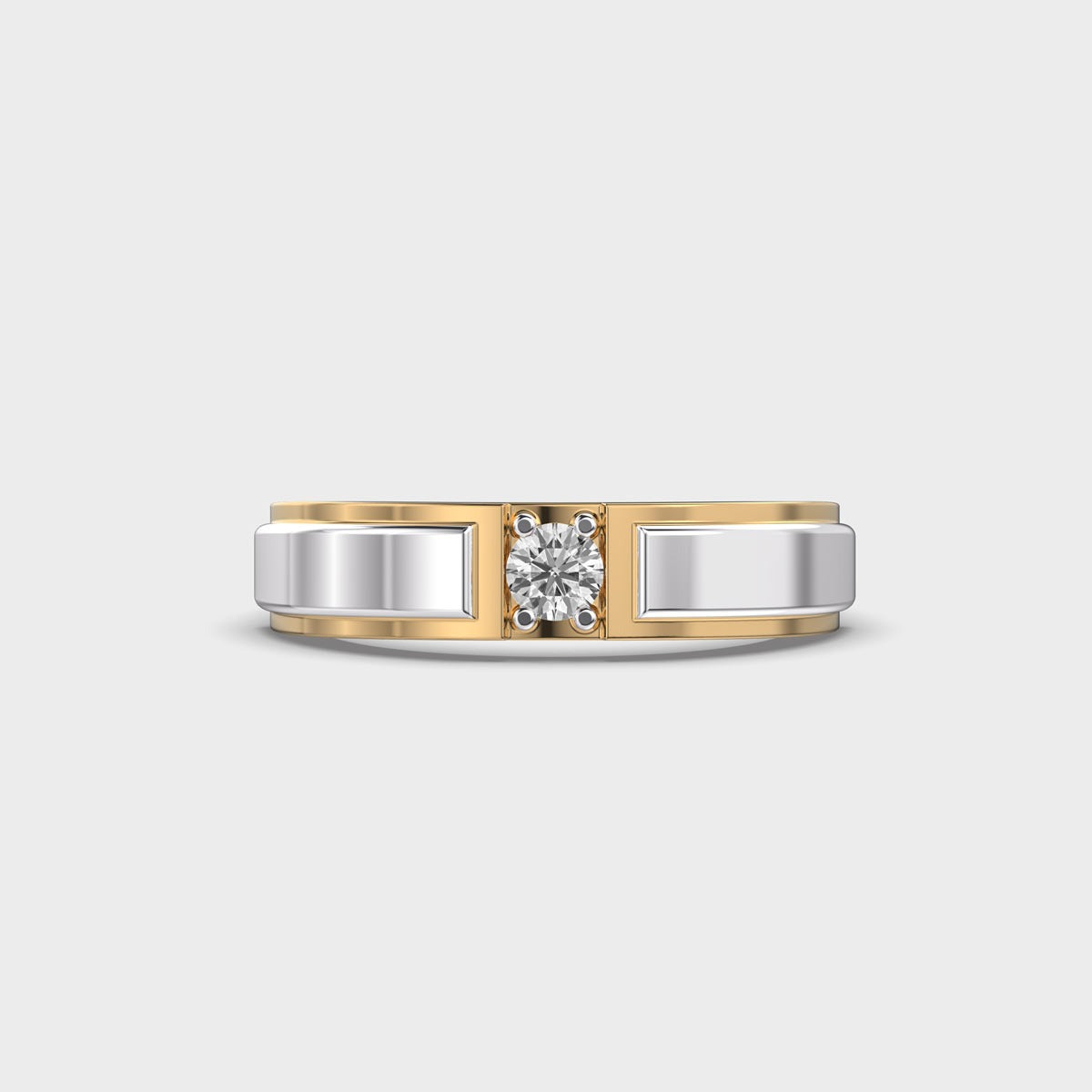 Classy Jewels Double Tone Chunky Diamond Band For Men