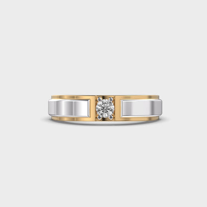 Classy Jewels Double Tone Chunky Diamond Band For Men