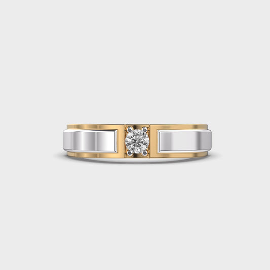 Classy Jewels Double Tone Chunky Diamond Band For Men