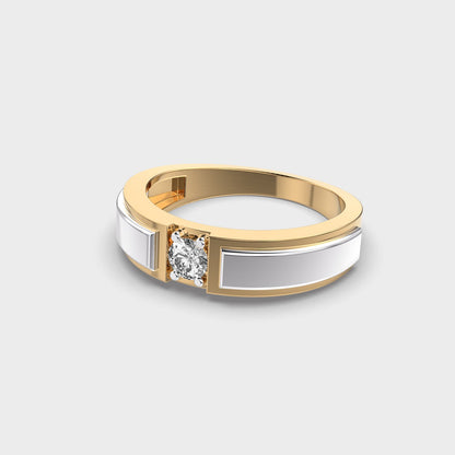 Classy Jewels Double Tone Chunky Diamond Band For Men