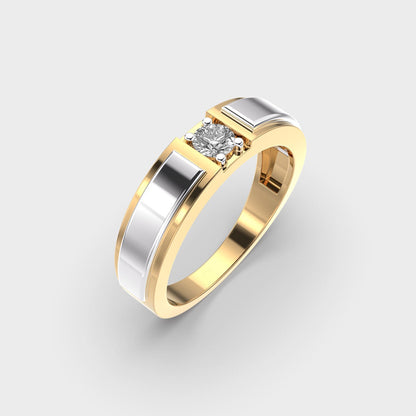 Classy Jewels Double Tone Chunky Diamond Band For Men