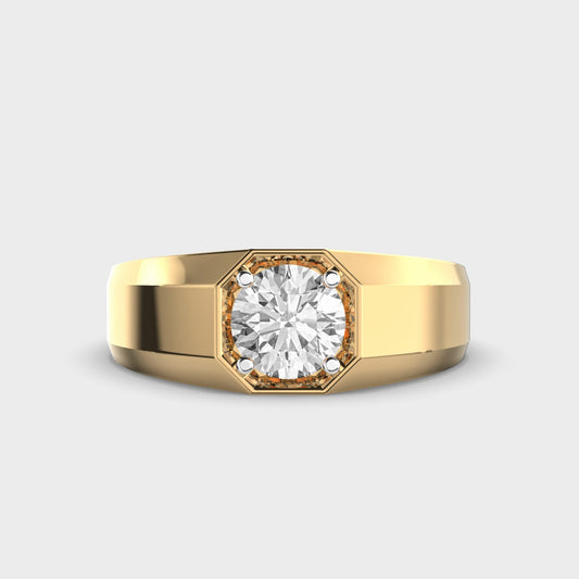 Classy Jewels Egdy Brilliance Solitaire Diamond Ring For Men