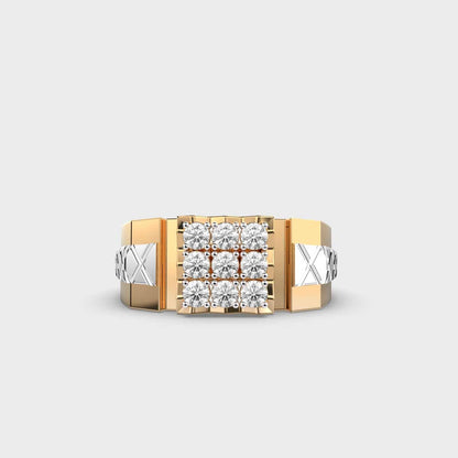 Classy Jewels Two Tone Charming Diamond Pave Men’s Ring