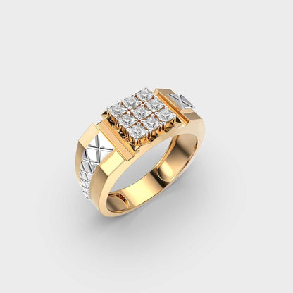 Classy Jewels Two Tone Charming Diamond Pave Men’s Ring