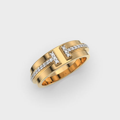 Classy Jewels Sleek Pride Diamond Band Ring for Men