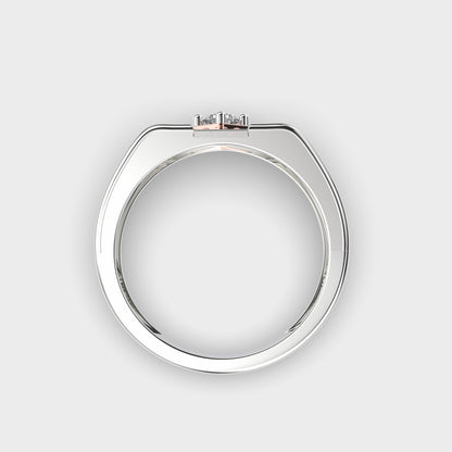 Men’s Moissanite Engagement Ring – Two-Tone Square Bezel Modern Band