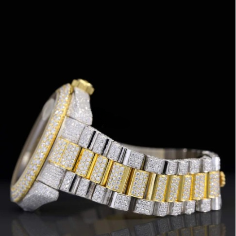 Exquisite Fully Moissanite Watch With Arabic Number Iced Out Automatic Watch