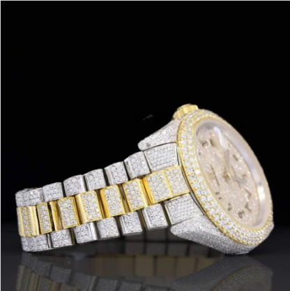 Exquisite Fully Moissanite Watch With Arabic Number Iced Out Automatic Watch