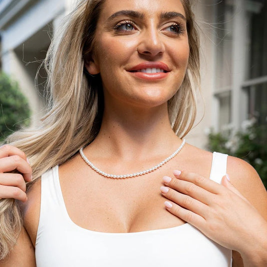 classy jewels 5mm Pearl Necklace - 925 silver