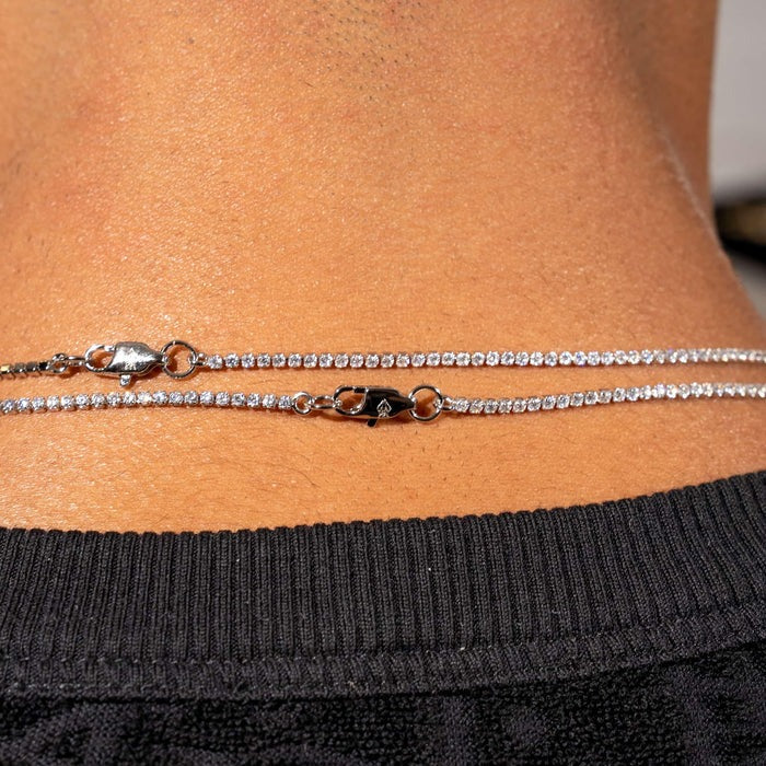 Classy jewels Micro Tennis Chain - White Gold