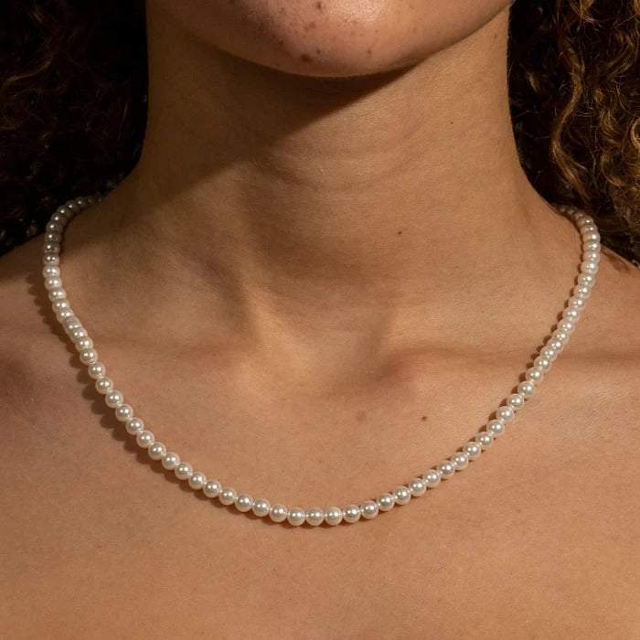 classy jewels 5mm Pearl Necklace - 925 silver