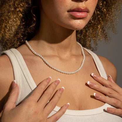 classy jewels 5mm Pearl Necklace - 925 silver