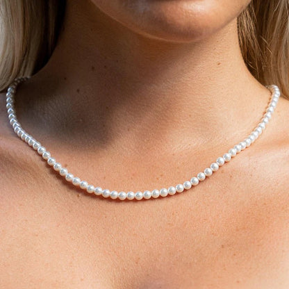 classy jewels 5mm Pearl Necklace - 925 silver